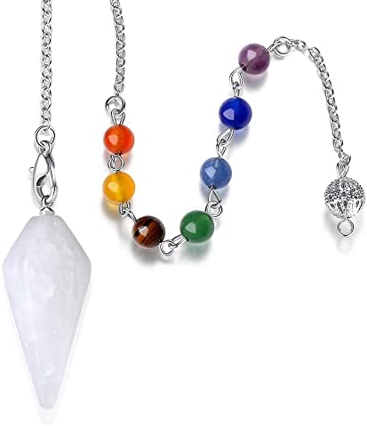 Pêndulo de cristal duqguho para adivinhação que desdém wicca clara quartzo natural cristais de cura pedra reiki