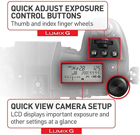 Câmera digital Panasonic Lumix G9 4K, câmera de 20,3 megapixels sem espelho mais 80 megapixels no modo de alta resolução, I.S. dual de 5 eixos 2.0, LCD de 3 polegadas, DC-G9
