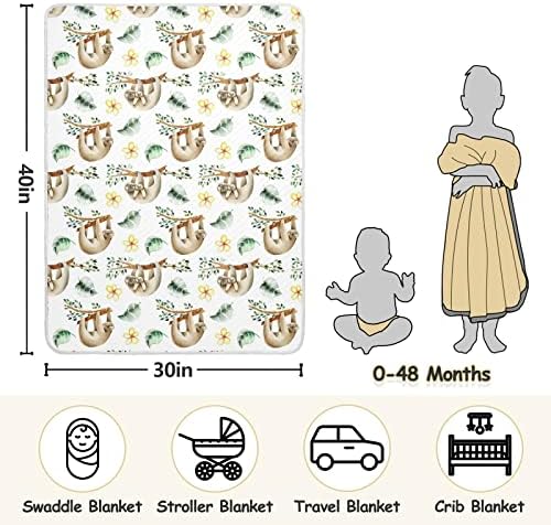 Cataku Watercolor Preguinchas fofas Clanta de bebê floral para meninos meninas Casto de algodão Cama de cobertor Planto de bebê que recebe um carrinho de bebê para carrinho de berço 30 x 40