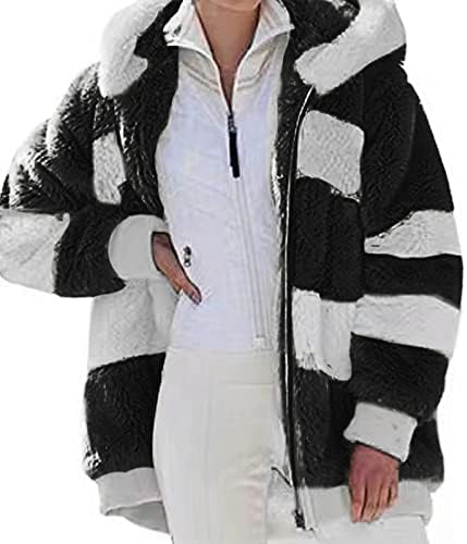 Jaqueta de flanela Mulheres, 2022 Winter Slave Longa Fuzzy Fuzzy Front Front Cardied Cardigans Jacket