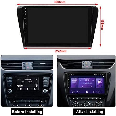 Rádio estéreo Android 12 Car para Skoda Octavia 2013-2018 9in HD Touch Screen Bluetooth 5.0, com receptor de áudio, subwoofer