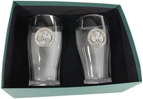 Presentes de casamento Shamrock Pint Glasses Slainte Cheers Bat Robert Emmet Co.