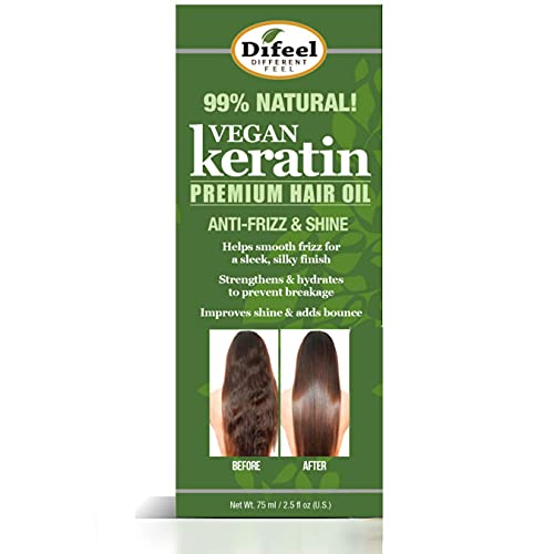 DIFEL VEGAN Keratin Premium Hair Oil - Anti Frizz & Shine 2,5 oz.