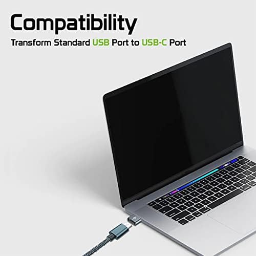 Usb-C fêmea para USB Adaptador rápido compatível com seu Dell XPS 13D-2701 para Charger, Sync, dispositivos OTG como teclado, mouse,