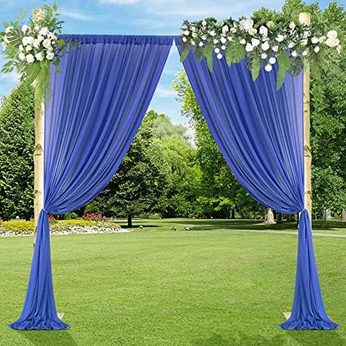 Cortinas de cenário azul royal de 10x10 ft para festas, cortinas de pano de fundo de tecido puro sem rugas, suprimentos de