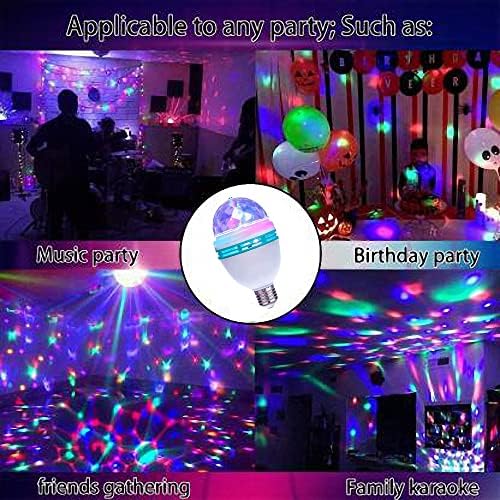 Lwxpaiyy bulbo rotativo de luz de discoteca, lâmpada estroboscópica do caleidoscópio de LED para festa e26 e27 parafuso, disco karokee barra de palco clube multi -cristal colorido lâmpadas lâmpadas para festas para festas para festas