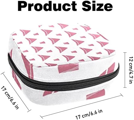 Bolsa de armazenamento de guardanapo sanitário de oryuekan, bolsas de zíper menstrual reutilizável portátil, bolsa de armazenamento de tampões para mulheres meninas, padrão geométrico moderno rosa simples
