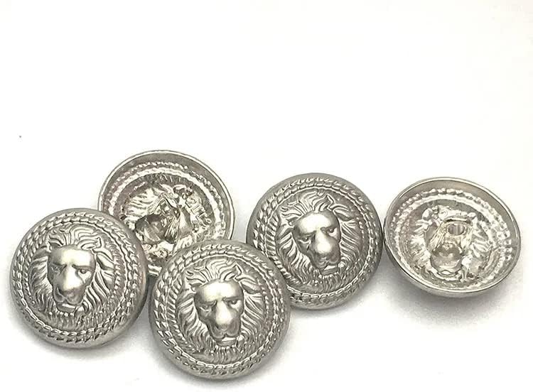 Botões vintage de prata de 20 peças Fitouna, botões de costura de metal de 18 mm 23mm grandes botões de reposição grandes botões de blazer antigo para calças de casaco de casacos
