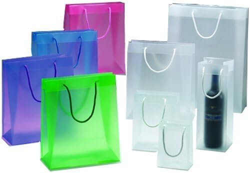 Sacos de compras translúcidos de papel de geléia - 10 1/2 x 13 x 4 - Clear - Bulk 500 sacos/caixa