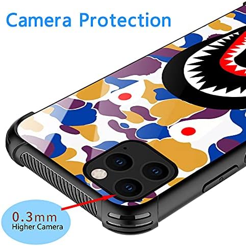 DJSOK iPhone 11 Case, Blue Black Shark iPhone 11 Caso com 4 cantos Proteção à prova de choque Silicone TPU Bumper e hard PC Pattern
