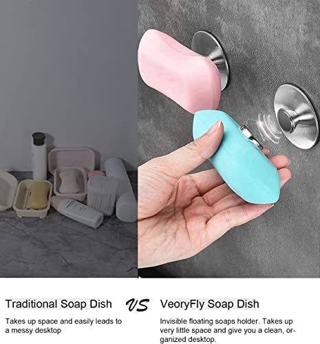 Veoryfly Soof Sopa Soof Sopa Magnetic Dish Solter Auto -drenagem, porta -sabão, sabonete para sabão de barra no chuveiro, porta