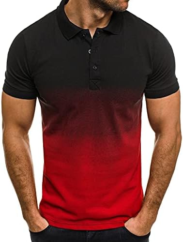 Camisa de pólo de moda masculina badhub lapela 3d gradiente curto sports sport polo polo camisetas casuais slim fit tee básico tee
