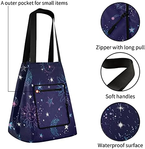 Space Galaxy Bag dobrável Bolsa de Mercearia Reutilizável Bolsa de Compras para Escola Pesada