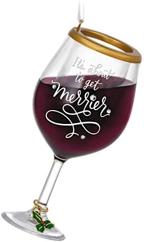 Hallmark Keetake Ornamento de Natal 2020, Holiday Cheer Wine Glass