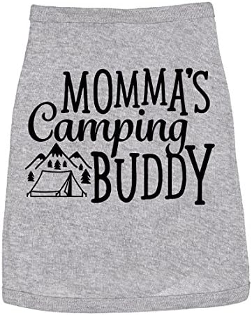 Camisa de cachorro mommas de camping buddy roupas fofas para cachorrinho de estimação perfeito para mamãe heather cinza xxl