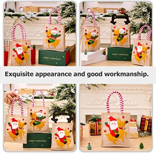 Aboofan Christmas Linen Greet Bag Surlap doce bolsa