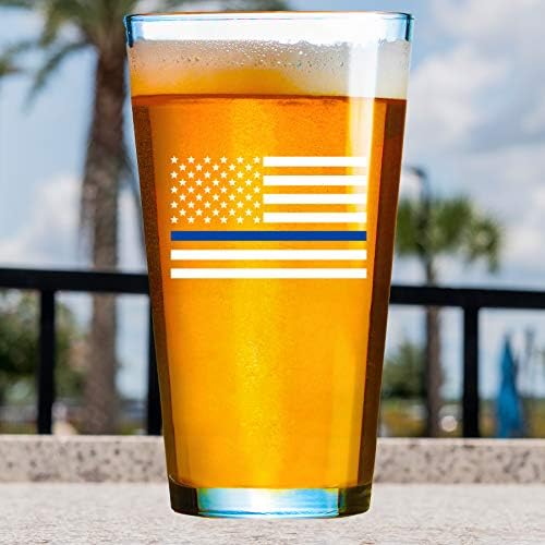 Lucky Shot - American USA Flag With Blue Line Design Whisky Glass | Constituição dos Estados Unidos e nós, o povo | Óculos de pedras