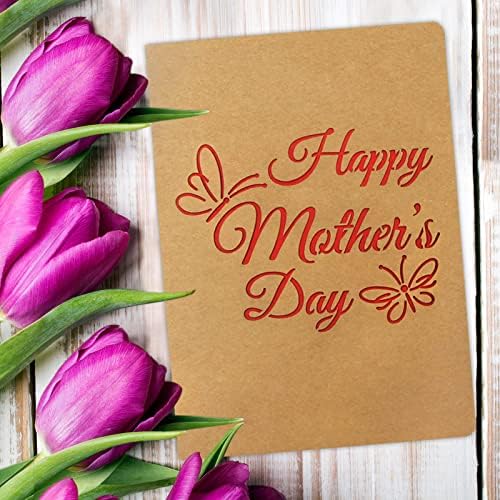Cards de dia das mães da terra Fancy Land Cut 12 Pcs Happy Day das Mães Cartões Kraft com envelopes e adesivos Presentes