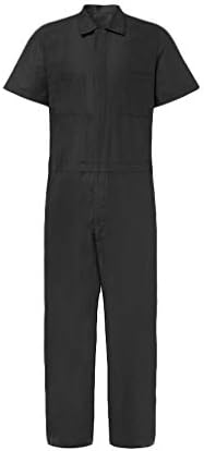 Macacão de moda masculina manga curta com zíper de traje de traje de trave de traje de peixe de uma peça de roupa de mão com bolsos