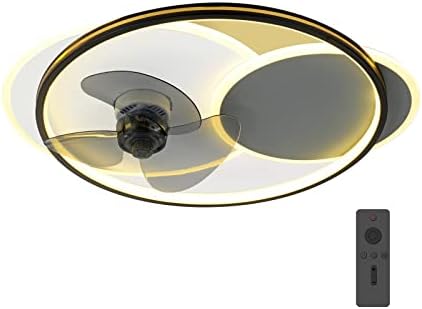 Ventilador de teto de baixo perfil de 22 polegadas com luz - Modern Flush Mount Mount Inclowed Teto Fan 22 LED Dimmable sem lâminas