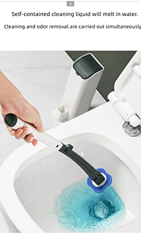 Escova de vaso sanitário com limpeza de parede integrada de líquido