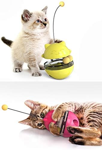 Zumzup Interactive Toys for Cats contém brinquedos interativos equilibrados para gatos de chaser de brinquedo de gatos internos com bolas de rolamento rotativas para catnip para brinquedos de gatos estilo c