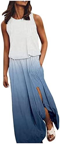 Vestido maxi para mulheres de verão Casual Butterfly Prind Long Tank Vestres