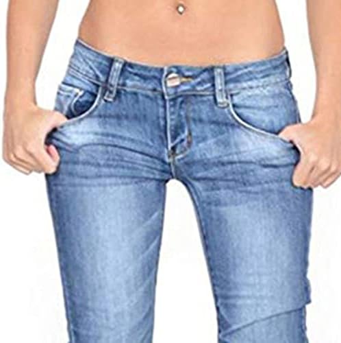 Women Mid Rise Flare Bell Bottom Bottom Jeans Retro Slimming Slimmet
