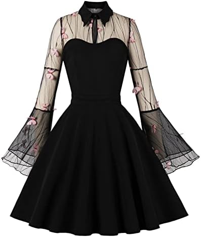 Vestido maxi de fenda carnevale nova mulher preta renda bordada costura de temperamento balanço vestidos de verão