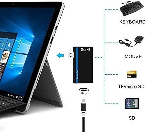 Navitech 2 em 1 laptop/tablet USB 3.0/2.0 Adaptador de hub/micro USB Entrada com SD/micro sd leitor de cartão compatível com Lenovo