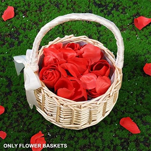 Mmllzel 1pcs wicker woven cesto de flores manusear cestas de casamento decoração de jardim de casas
