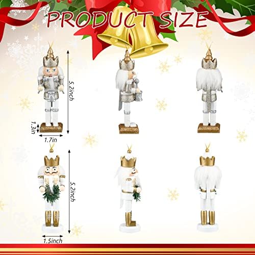 10 PCs Ornamentos de quebra -nozes de natal Decorações de noz de madeira Decorações penduradas de 5 polegadas de altura