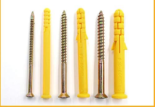 Parafuso 15pcs/lote m640/60/80 Expansão plástica Plugues de parede com cor de zinco com cor de zinco plantado Phillips