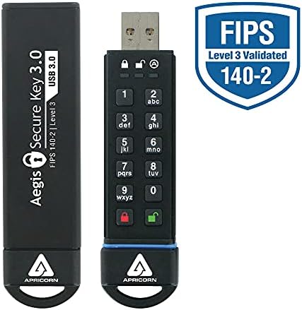 Damasco 1 TB AEGIS Secure Key FIPS 140-2 Nível 3 Validado Criptografia de 256 bits USB 3.0 unidade flash