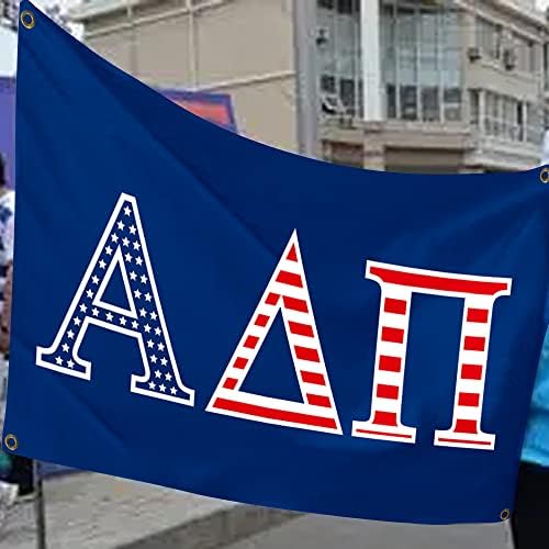 Usado para Alpha Delta Pi 3 × 5ft America Flag com quatro ilhós de bronze Bancário de decoração de ponto duplo azul