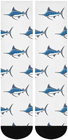 WeedKeyCat Marlin Sailfish Crew Socks Novidade de impressão engraçada Graphic Casual Moderate espessura para o outono