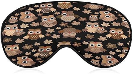 Linda Owls Owls Sleep Máscara de olho Tampas macias para os olhos bloqueando luzes vendidas com cinta ajustável para tirar uma soneca