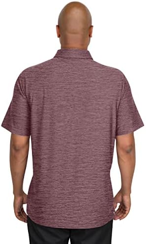 Camisa Polo de Golfe Big e Alta dos homens - tecido esticado de 4 vias de ajuste seco. Wicking de umidade, tecnologia anti-odor, proteção UPF 50