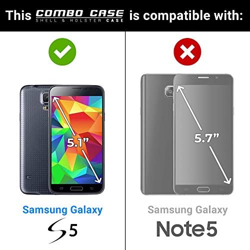 Caixa Galaxy S5, caixa de casca e coldre de aduro e capa super slim slim w/coldre de clipe de cinto de kick-in-infuncionado + belra para Samsung Galaxy S5