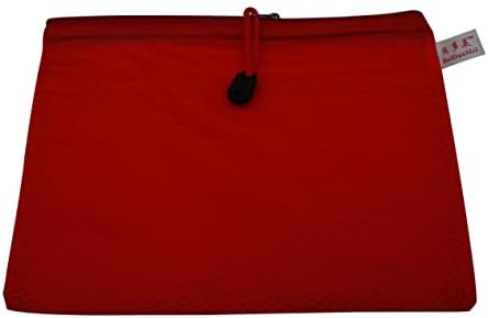 Wuuycoky 9,5 x 7 Compartimento Duplo de Plástico A5 Bolsa de papelaria com zíper cor de pacote vermelho profundo de 6
