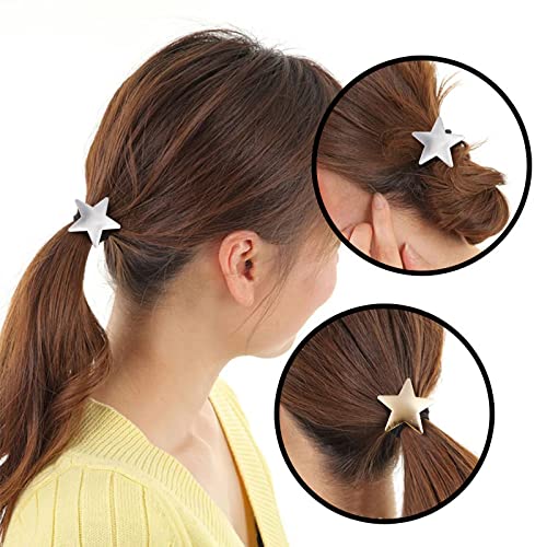 2 PCs Metal Star Hairwear Hair Ring Belra para mulheres meninas Meninas elásticas laços de cabelo Scrunchies de cabelo faixas de cabelo