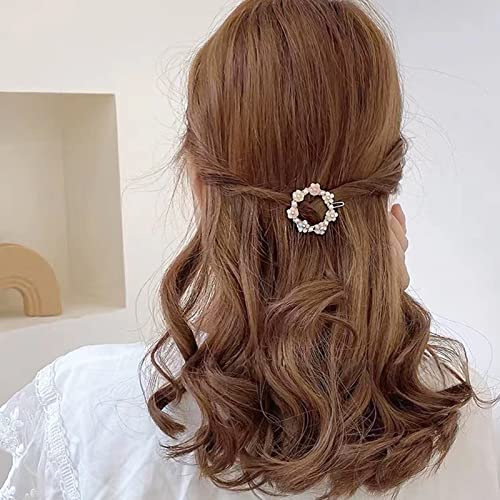 8 peças Pinos de cabelo de flor vintage Pinos de flor de flores artesanais para cabelos de cabelo de metal toninho de cabelo colorido