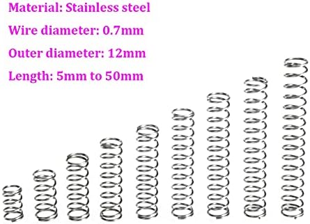 As molas de compressão são adequadas para a maioria dos reparos I diâmetro do fio 0,7 mm de aço inoxidável compressão Diâmetro