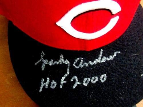 Sparky Anderson Hof 2000 WSC Reds Manager assinou a nova era do Cap Hat JSA - Chapéus autografados