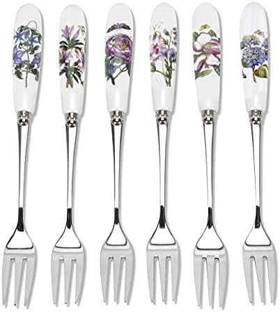 Portmeiron Botânica Garden Forks | Forks de sobremesa de 6 polegadas | Conjunto de 6 garfos com vários motivos florais | Feito de