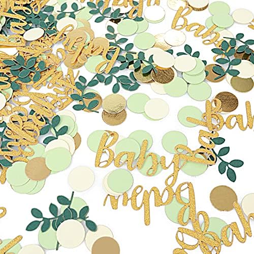Finp Confetti Tissue Sprinkle Confetti Dount 250 PCs Decorações de chá de bebê Confetti Champaign Gold Ivory Sage Green