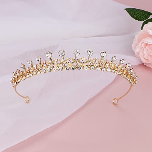 Hapdoo Tiaras for Women, elegante Princesa Crown, Tiara pequena leve para meninas, Tiara de ouro da rainha do baile, Tiaras