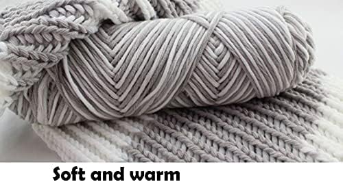 Yoo Yarn Fio grossa de fios de crochê 100g de gotton para tricô 2 ou 4 ou 8 ou 10 rolos de lã anti-pingia e mistura de lã de malha
