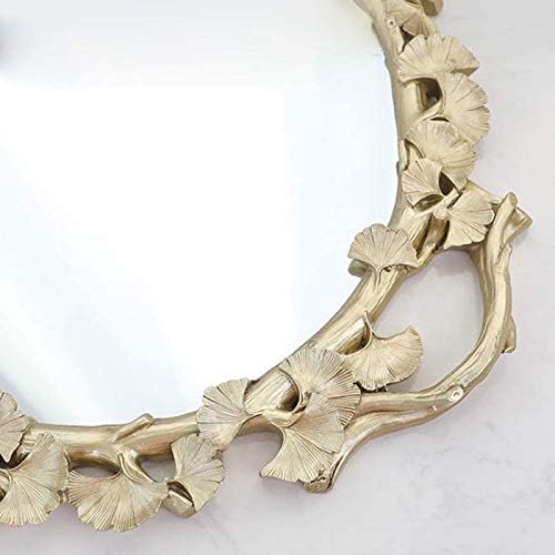 QTQHOME Polyresina dourada de bandeja de porção, organizador de maquiagem antiga em estilo francês, bandeja de espelho
