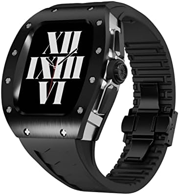 Para a banda Apple Watch Band de 44 mm/45mm de fibra de fibra de carbono de luxo, estojo de homens robustos e série de pulseiras
